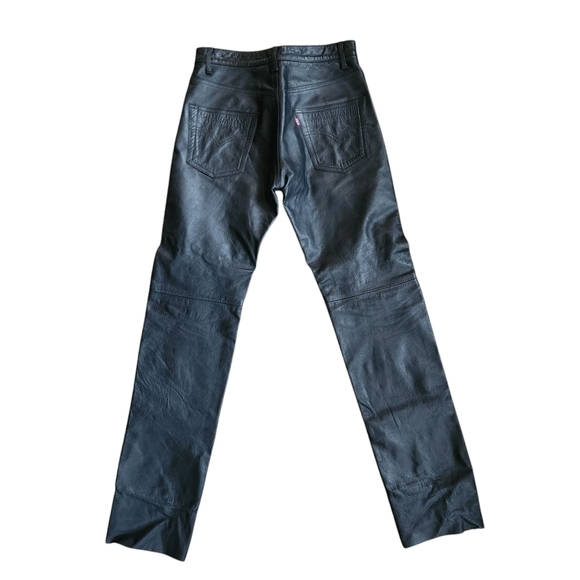 Levi's Lot 53 Black Leather Pants Roswell Collection Rare - Picture 9 of 16